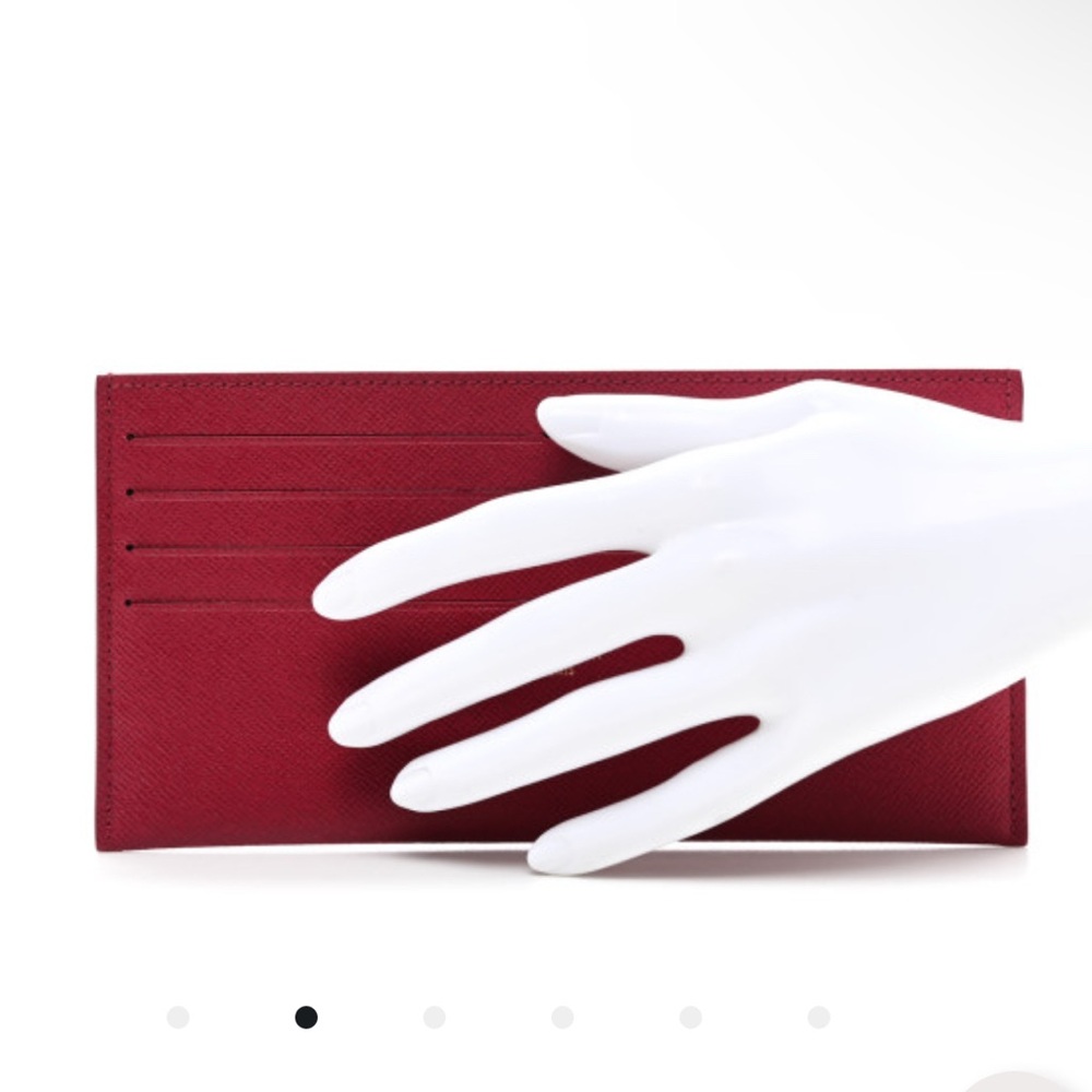 Authentic Louis Vuitton Calfskin Felicie Card Holder / Wallet in Fuschia - Picture 10 of 11